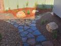 New Lambton Front And Back Garden : Design, Preliminary Excavations, Ironstone Flagging And Stepping Stones, Feature Boulders, Decorative Gravels, Suitable Native Shrubs And Pine Bark