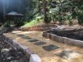 Kotara Garden And Firepit Area / Excavations / Sandstone Wall And Garden Seat / Crushed Granite Paving And Stepping Stones